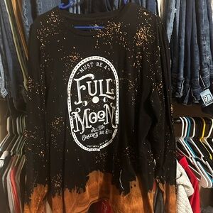 Full Moon Black and Brown Long Sleeve Tee